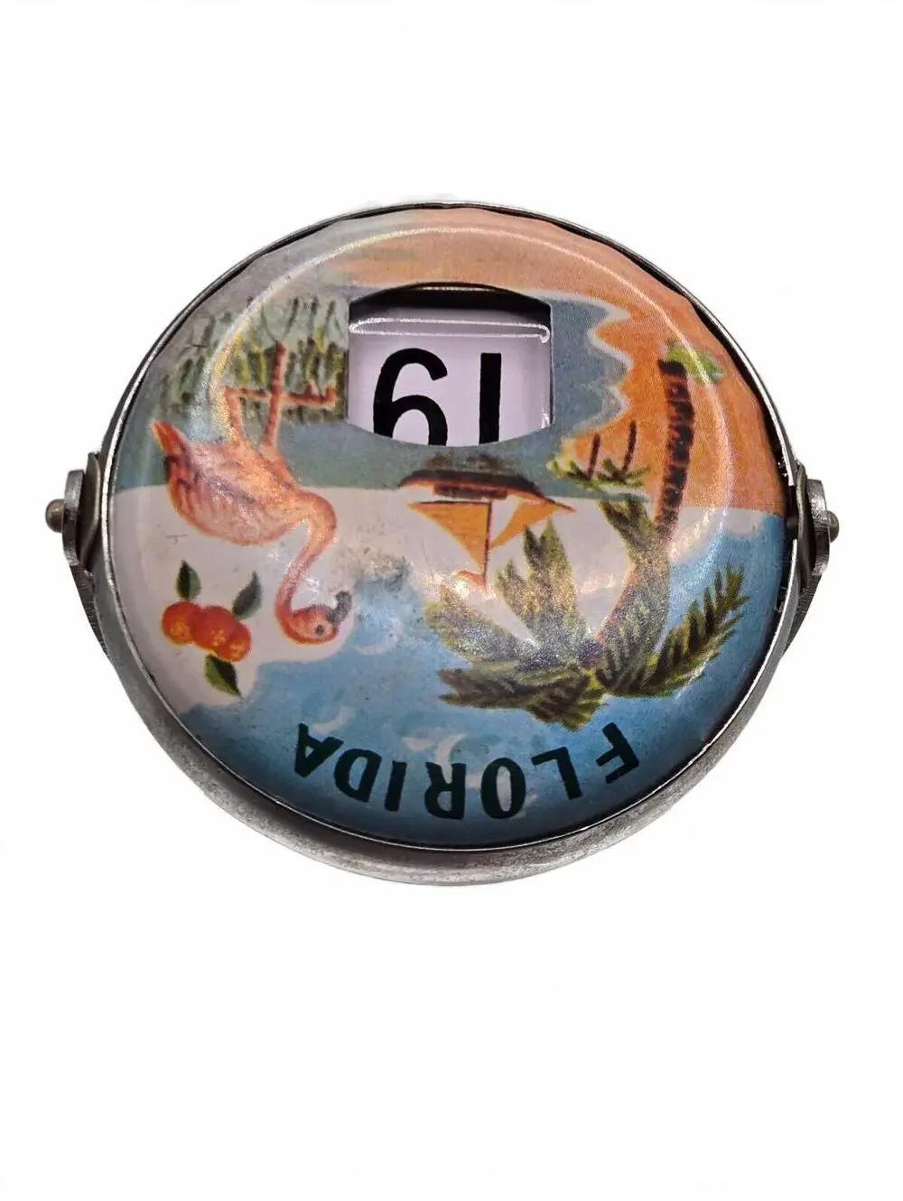 Vintage 1950s Flip Desk Perpetual Calendar, Florida Souvenir Works great